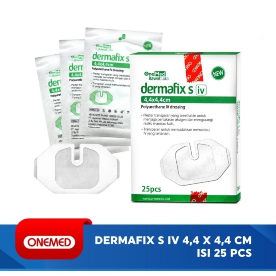 Dermafix s 6x7 IV ONEMED- Plester Infus Transparan Anti Air isi 25pcs Plester anti air