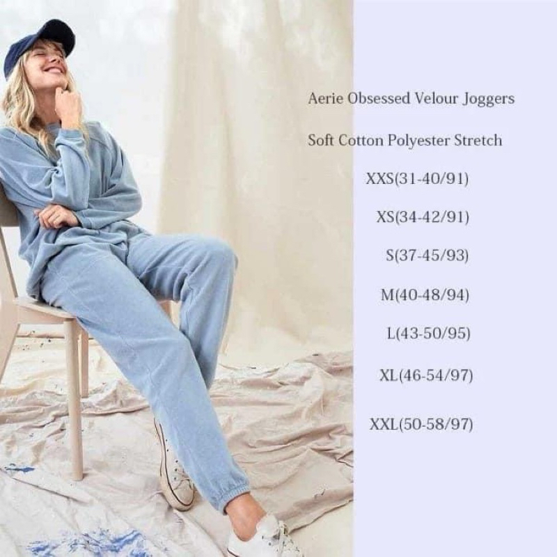 AERIE OBSESSED JOGGERS VELVET//CELANA JOGGER WANITA