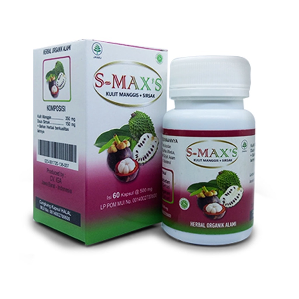 KAPSUL S-MAX'S KULIT MANGGIS + SIRSAK INAYAH - SMAXS-S-MAXS - KULIT MANGGIS PLUS DAUN SIRSAK INAYAH