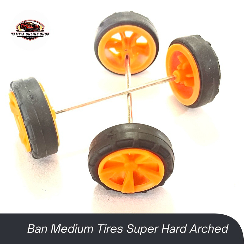 Rep. Tamiya Ban Medium Tires Super Hard Arched Black Green Color Ban Tamiya Super Hard Tamiya 4 pcs 