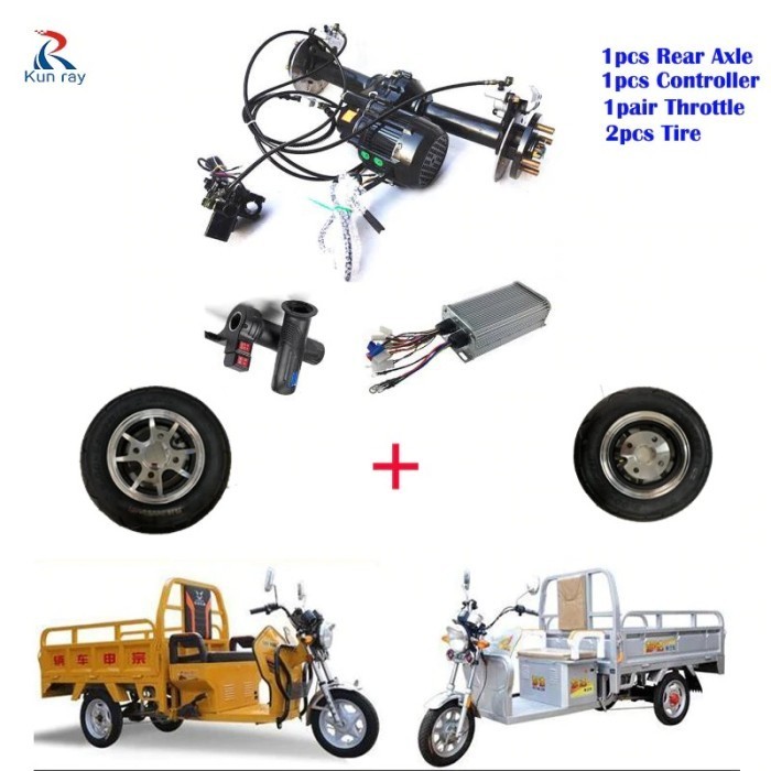 Kit Konversi Motor Gardan BLDC 850W 48V Gearbox 2 speed Motor Roda 3