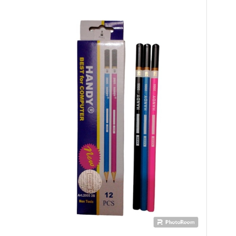 

pensil 2B HANDY warna tricolour 12pcs