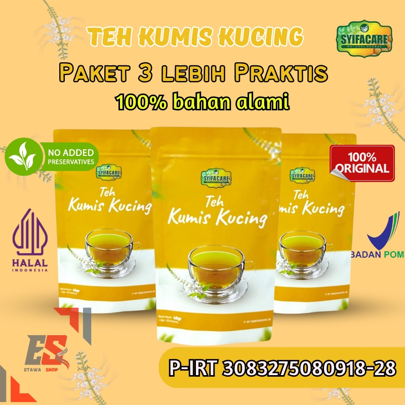 

Paket 3 Praktis - Teh Kumis Kucing Syifacare - Minuman Teh Herbal Dari tamanan Kumis Kucing Halal