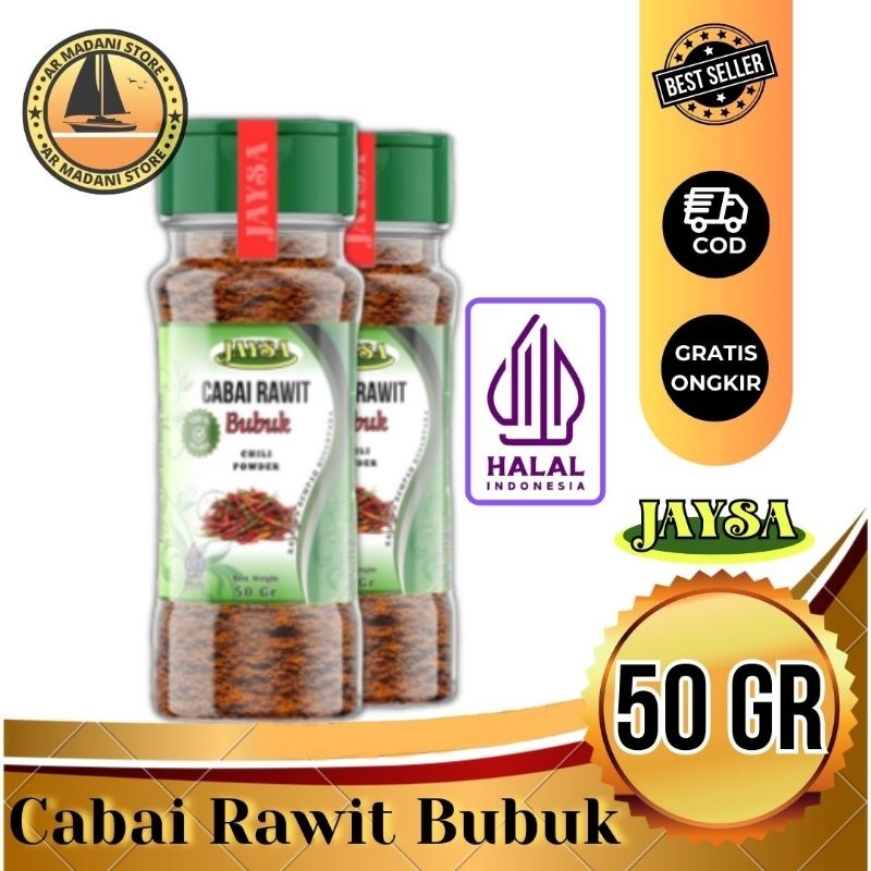 

JAYSA Cabai Rawit Bubuk 50 gr / Cabe Pedas Halus / Cabe Bubuk Murni / Cayenne Powder / Cabai Bubuk Ekstra Pedas / Chili Powder Extra Hot / Cayenne Bubuk / Red Cayene Powder / Cayenne Ground / Bubuk Cabai Kecil / Bumbu Instan / Bumbu Masak / Bumbu Murah