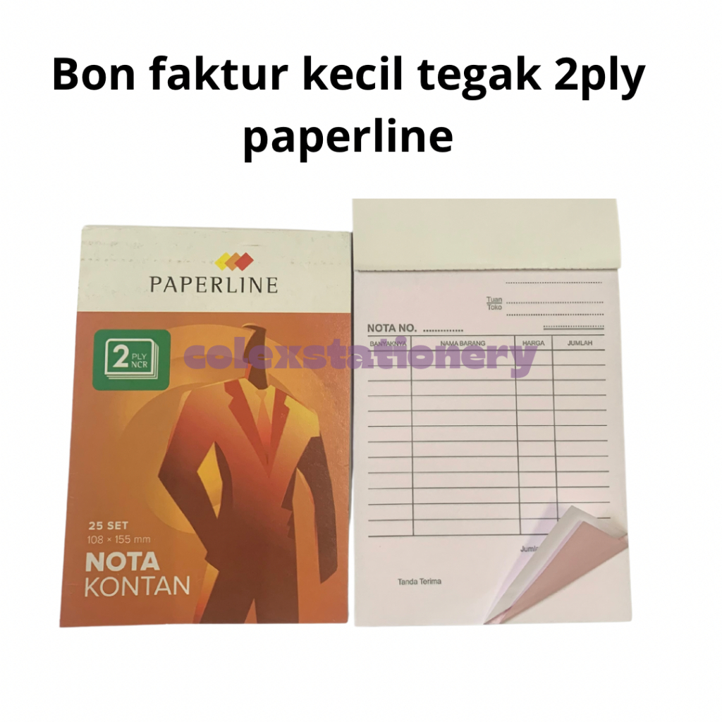 

Bon / Bon Faktur Kontan NCR Rangkap 2 Ply Ukuran Kecil Posisi Tegak Paperline Isi 25 Lembar