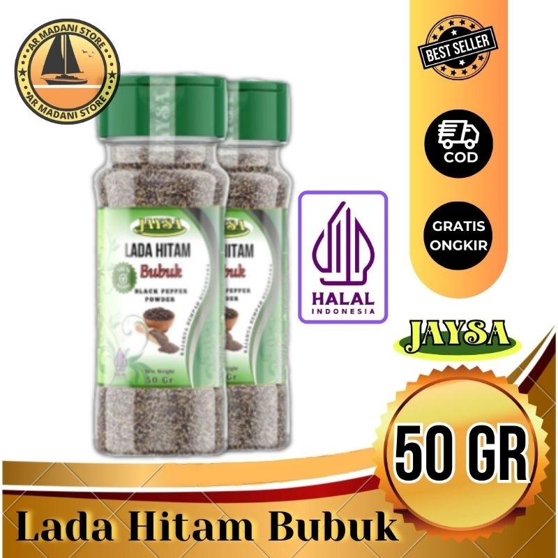 

JAYSA Lada Hitam Bubuk 50 gr / 100 % Asli Lada Hitam bumbu dapur/ Lada Hitam Kualitas Super / Lada Hitam Premium / Black Pepper Powder / Premium Black Pepper Powder / Merica Hitam Bubuk / Merica Hitam / Merica Hitam Bumbu Dapur