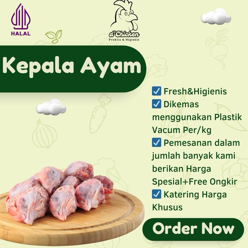 

Kepala Leher Ayam d’Chicken Ayam Karkas-Kepala Ayam Fresh/Frozen 500-1000gr