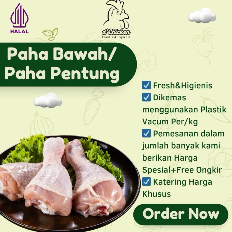 

Paha Bawah d’Chicken Ayam Karkas-Paha Bawah 250gr-500gr-Ayam Potong