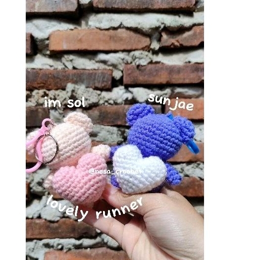 keychain couple lovely runner || gantungan kunci rajut lovely runner GANTUNGAN KUNCI BERUANG