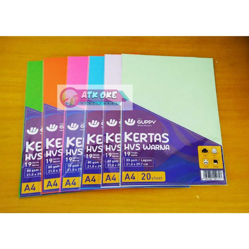 

Guppy Kertas HVS A4 Warna 80gsm