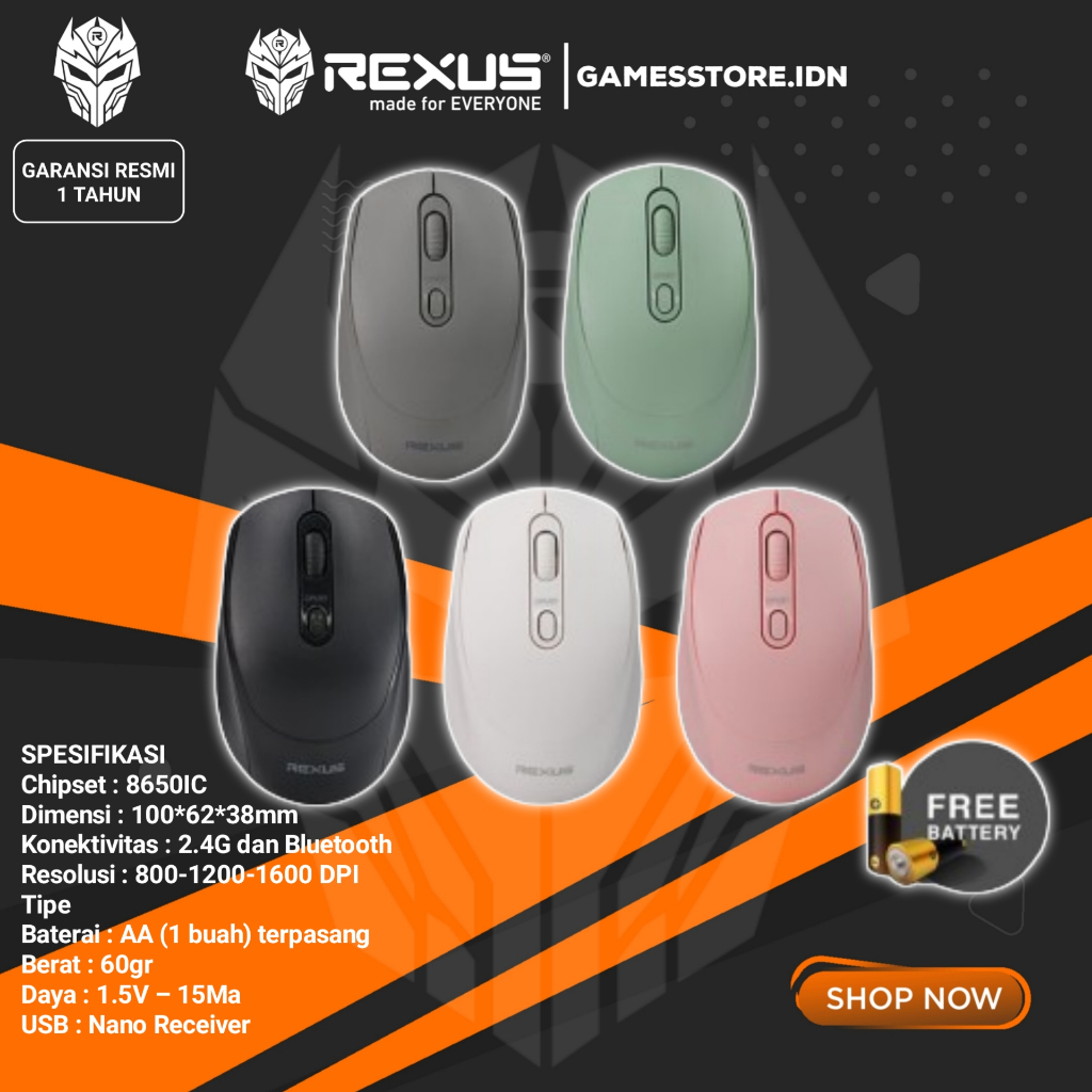 Mouse silent click Rexus Mouse Wireless Office Q35 Silent Click