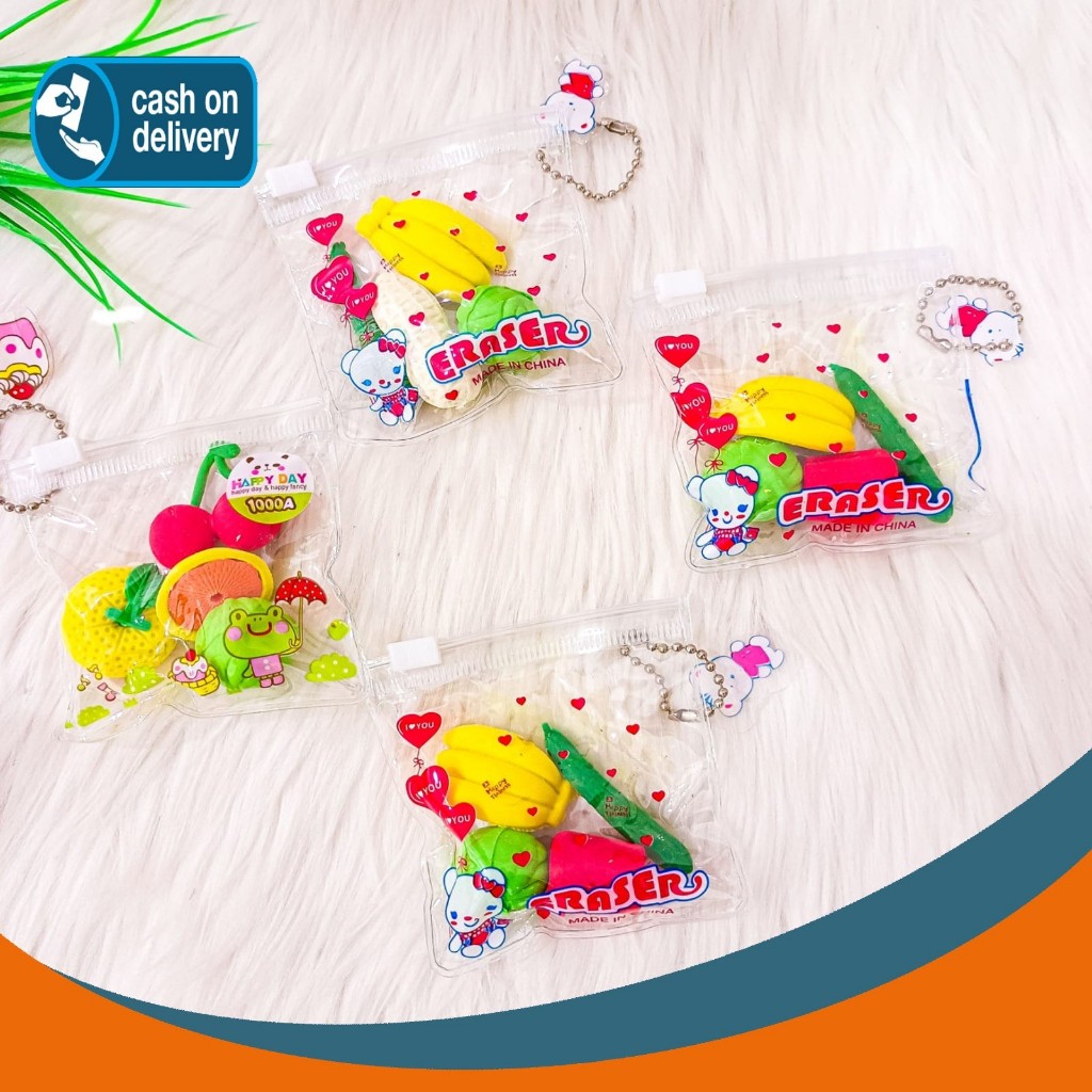 

PENGHAPUS POUCH BENING ISI 4 PCS BUAH DAN SAYUR ER-1238 KARAKTER ERASER HAPUSAN PENSIL SETIP STIP ALAT TULIS KANTOR SEKOLAH MURAH TERMURAH COD