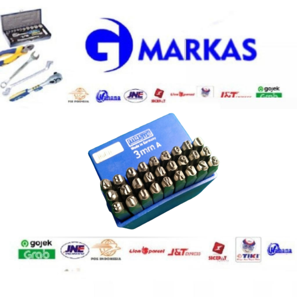 

Ketok Huruf A-Z ukuran 6mm Letter Stamp Punch Merk MASUS GERMAN ASLI - 6mm Reverse