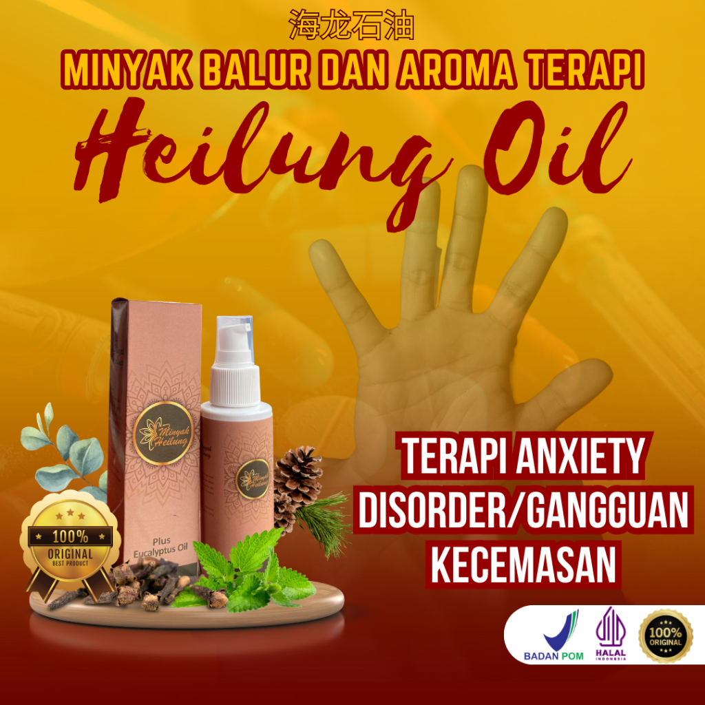 Heilung Oil Original 50ml Terapi Kecemasan, Stres, Insomnia, Diare, Maag, Infeksi Pernafasan