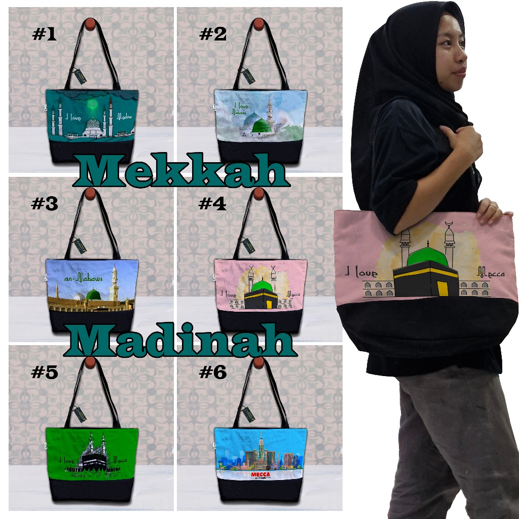 TAS MEKKAH MADINAH , TAS OLEH OLEH MEKKAH 6 MOTIF