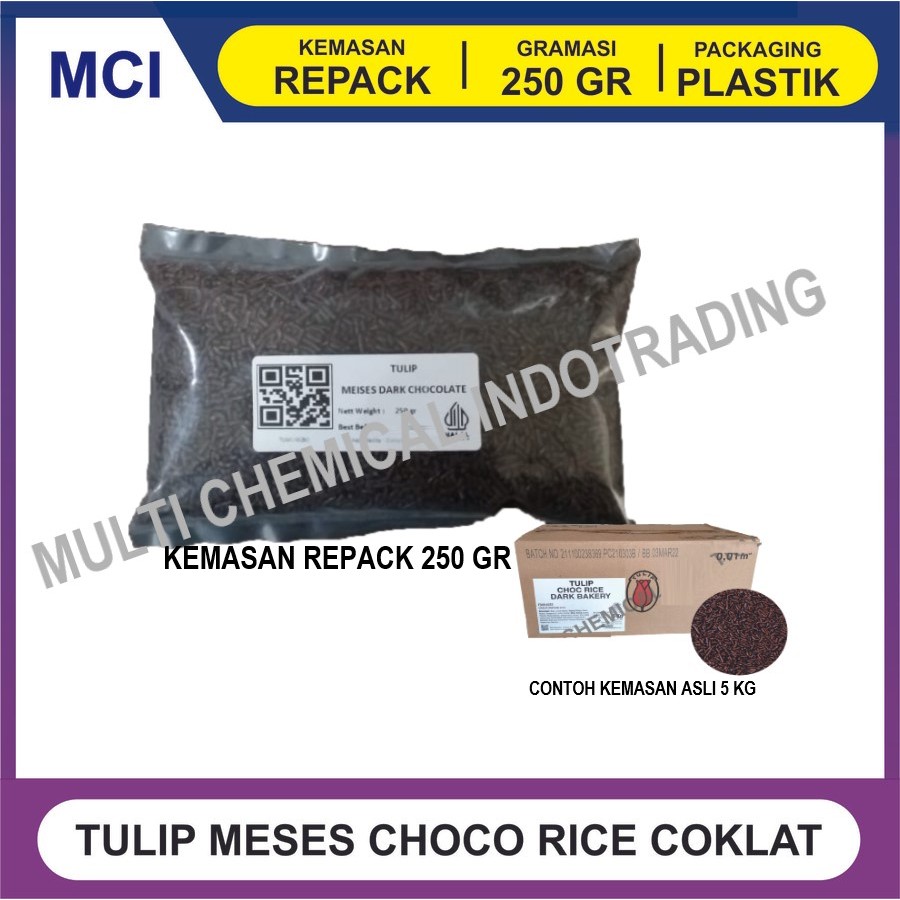 

TULIP MESES COKLAT DARK BAKERY CHOCORICE REPACK 250 GR / MEISES /CERES