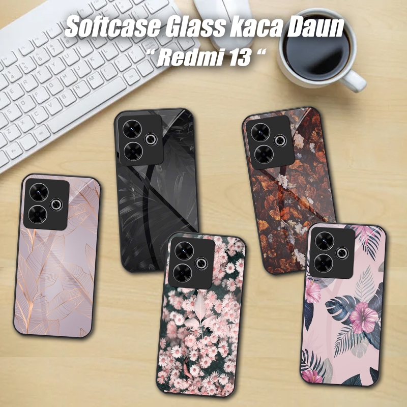 Softcase Glass Redmi 13 Terbaru DAUN [SF36] Casing Handphone Redmi 13 Silikon Hp Redmi