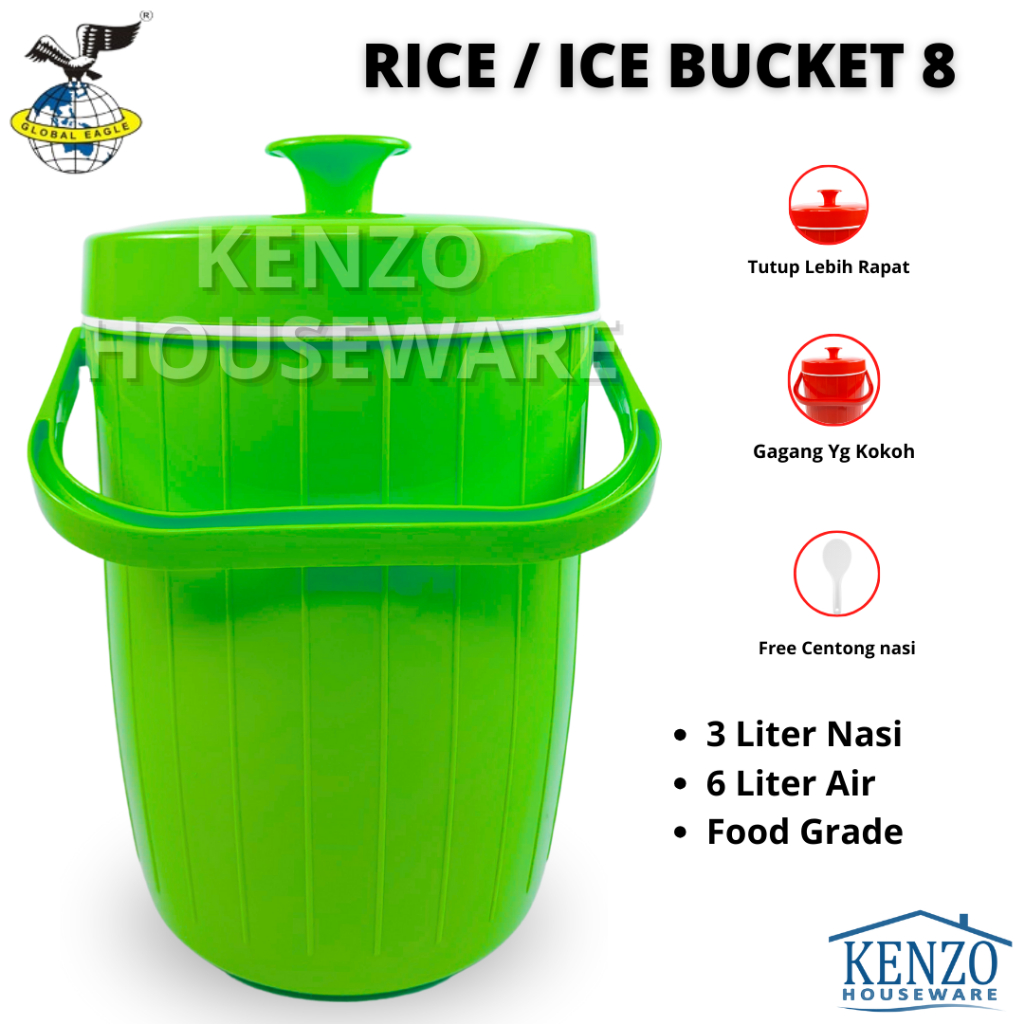 GLOBAL EAGLE Termos Nasi 2 Liter Rice Bucket No 8 Thermos Air Es Batu