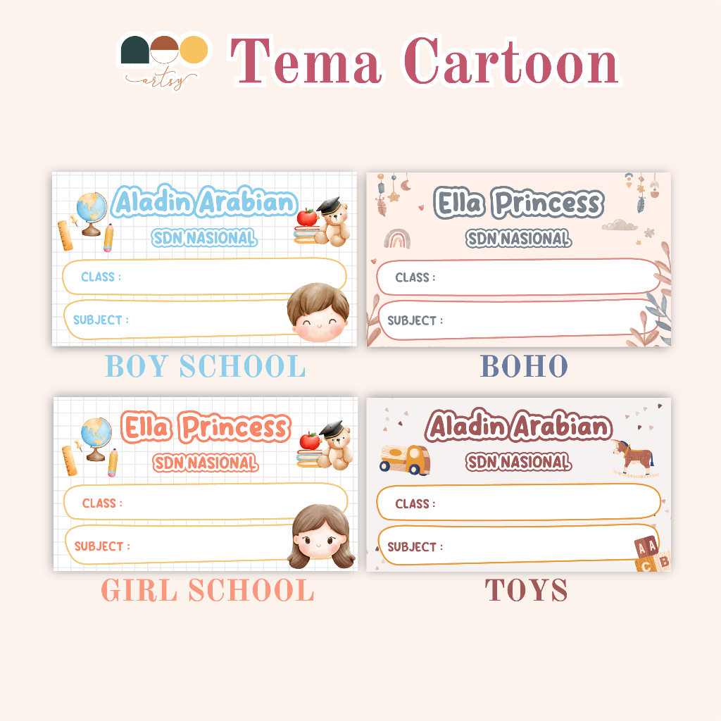 

HJK Stiker Nama Custom Pelajaran / Stiker Nama Sekolah / Stiker Nama Buku / Sticker Name