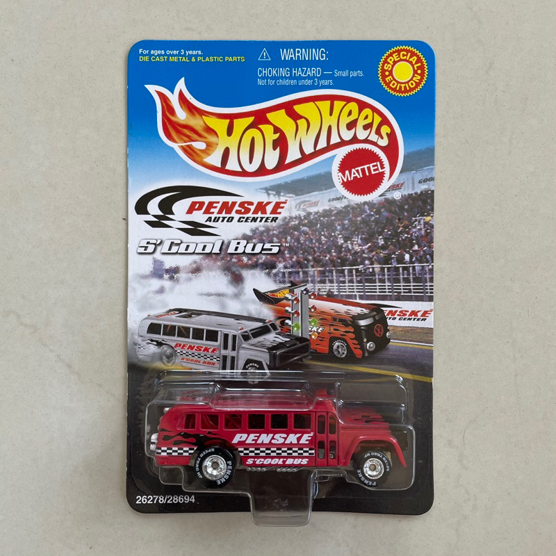 Hot Wheels S’Cool Bus Red Penske Auto Center Exclusive Special Edition Hotwheels Scool School Bis Se