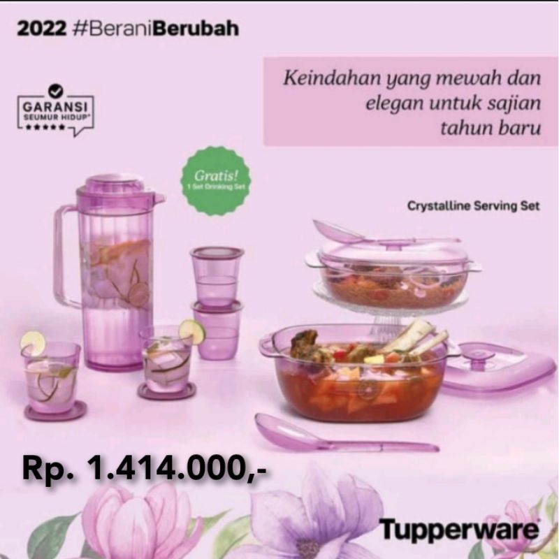 Crystalline serving set tupperware / tempat penyajian makanan tupperware
