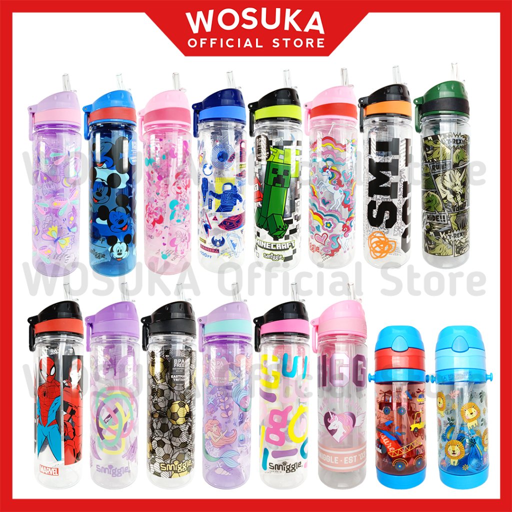 WOSUKA - SMIGGLE Botol Minum Anak Sedotan 500 ML 650 ML - Botol Minum Anak Sedotan SMIGGLE 500ML 650