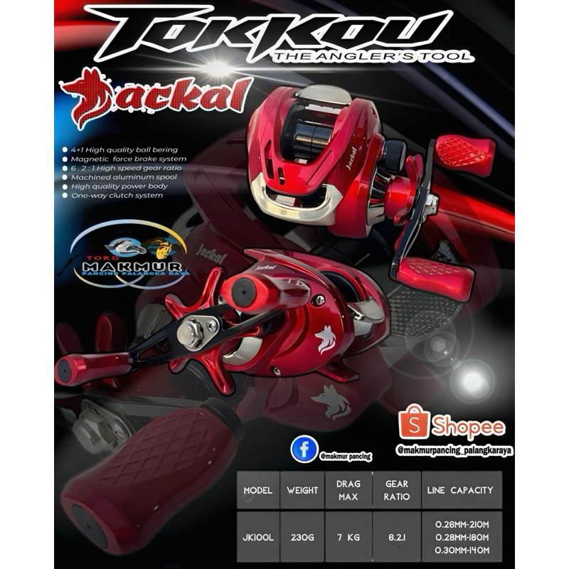 Reel BC TOKKOU JACKAL JK100L | One Way Clutch System | Handle Kiri
