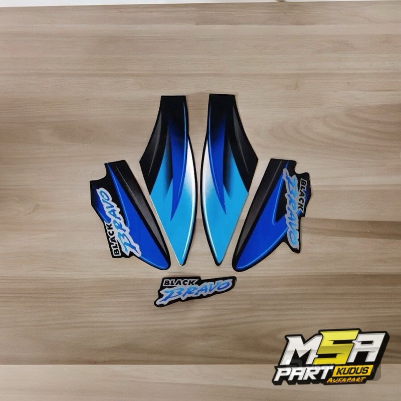 Stripping strip stiker sticker list polet Suzuki Bravo RC 100 Th.1998 Biru striping lis suzuki black