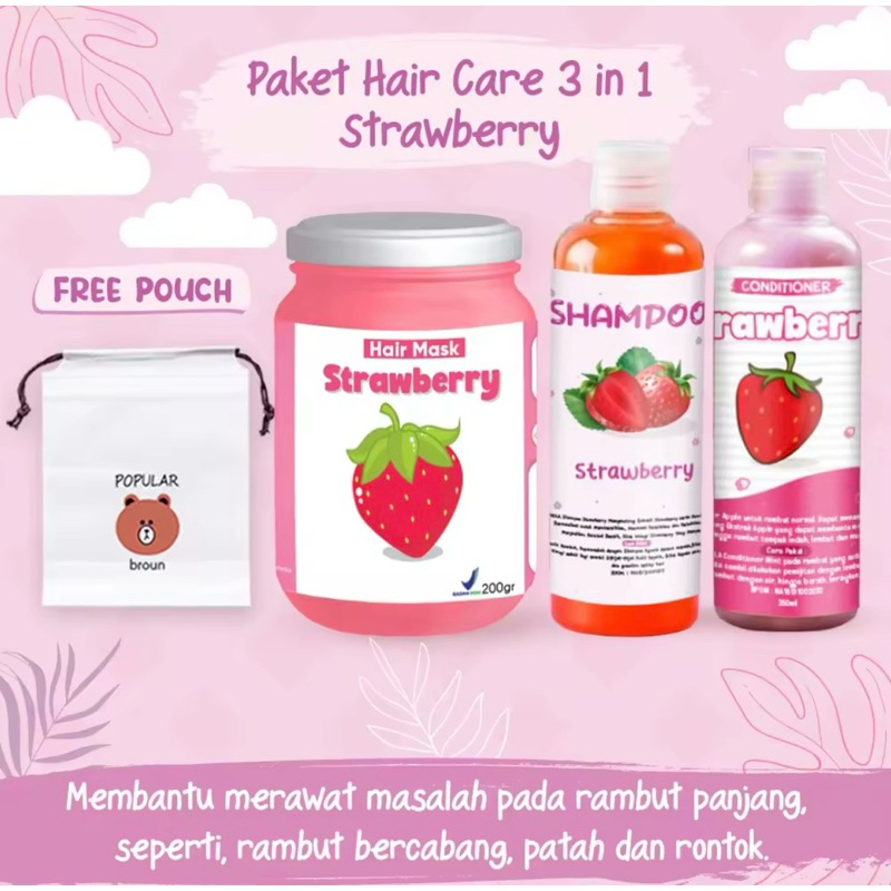 [BPOM] Paket Hair Care 3in1 - Paket Hemat Hair Care - Hampers Hair Mask Free Pouch - Hampers Hair Ca