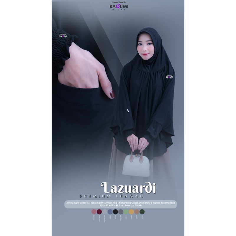 Lazuardi Premium Lengan By Raqumi Hijab Lengan Raqumi Bergo original Raqumi Lazuardi Raqumi