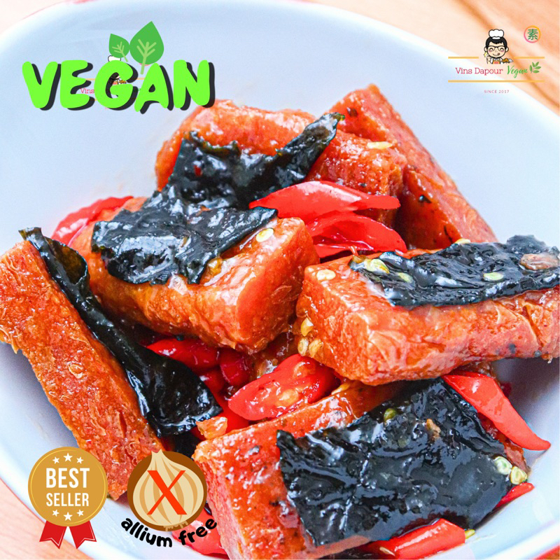 

Vinsdapourvegan - Ikan Asin Tebal Vegan Homemade Frozen Food Bahan Beku Allium Free Vegetarian Plant-Based Friendly 220gr