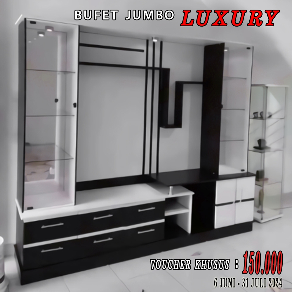NESYA - BUFET TV JUMBO MEWAH MAX 55 INCH RAK LEMARI PAJANGAN PARTISI RUANG