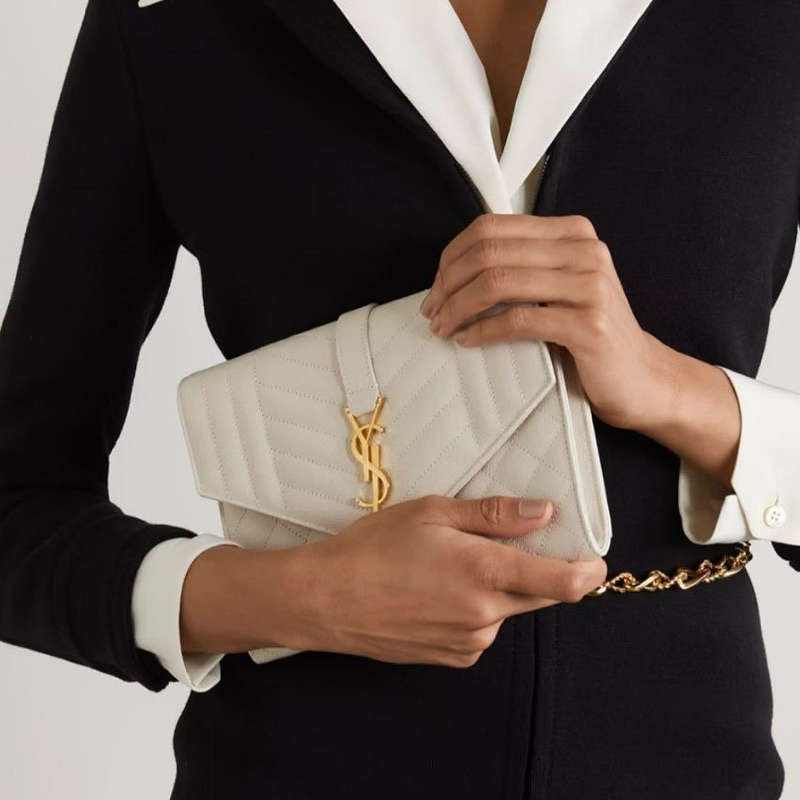 Original Saint Laurent YSL Monogramme Envelope Medium Shoulder Bag / Crossbody Bag