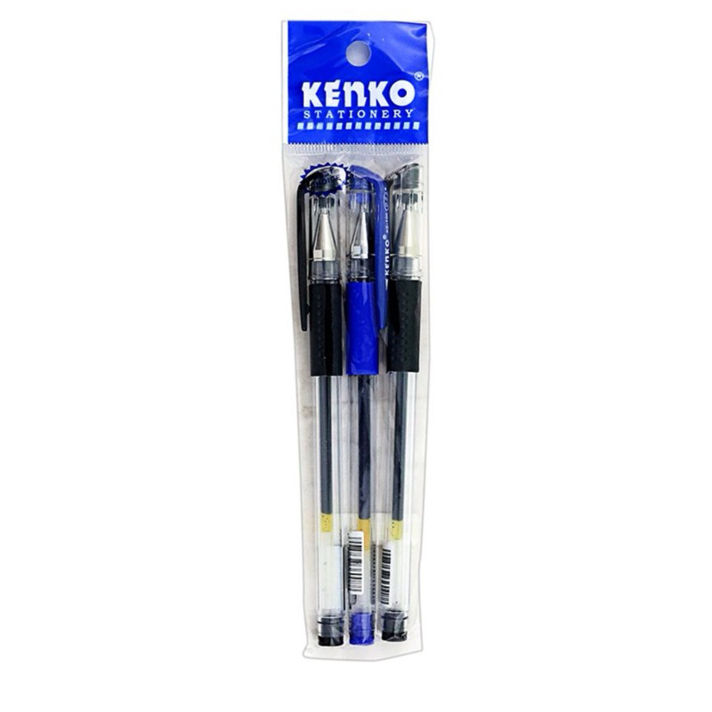 

kenko ballpoint pen easy gel 2 hitam 1 biru