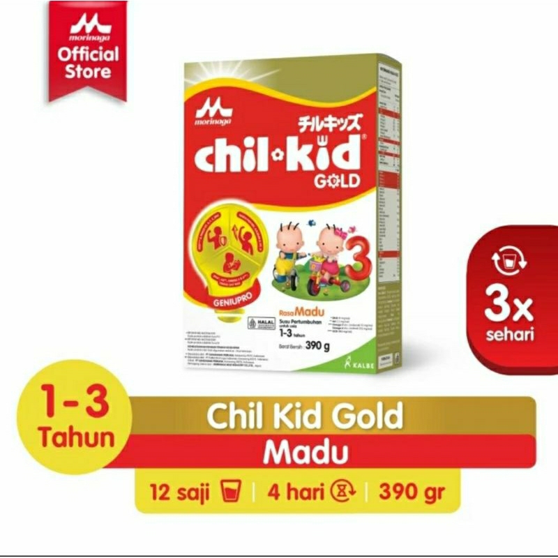 

CHIL KID 3 RASA MADU / VANILA 390 Gram Susu Pertumbuhan Untuk Anak Usia 1 - 3 Tahun