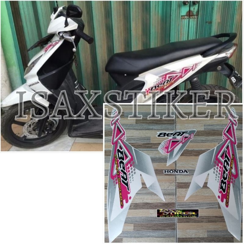 striping original Honda beat karbu putih tahun 2010 2011