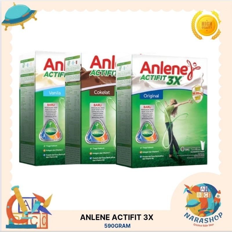 

Anlene Actifit 3X Kemasan 240/590g Rasa Vanila/Coklat/Original