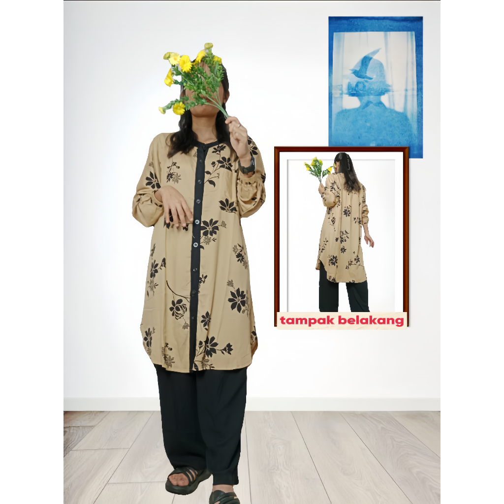 Setelan Tunik Wanita Baju Set Lengan Panjang Baju Wanita Termurah One Set Tunik