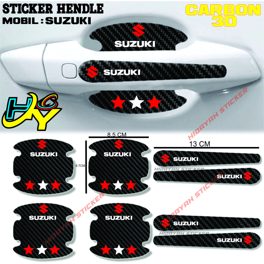 STICKER CARBON HANDLE 3D STICKER PELINDUNG GAGANG PINTU MOBIL SUZUKI