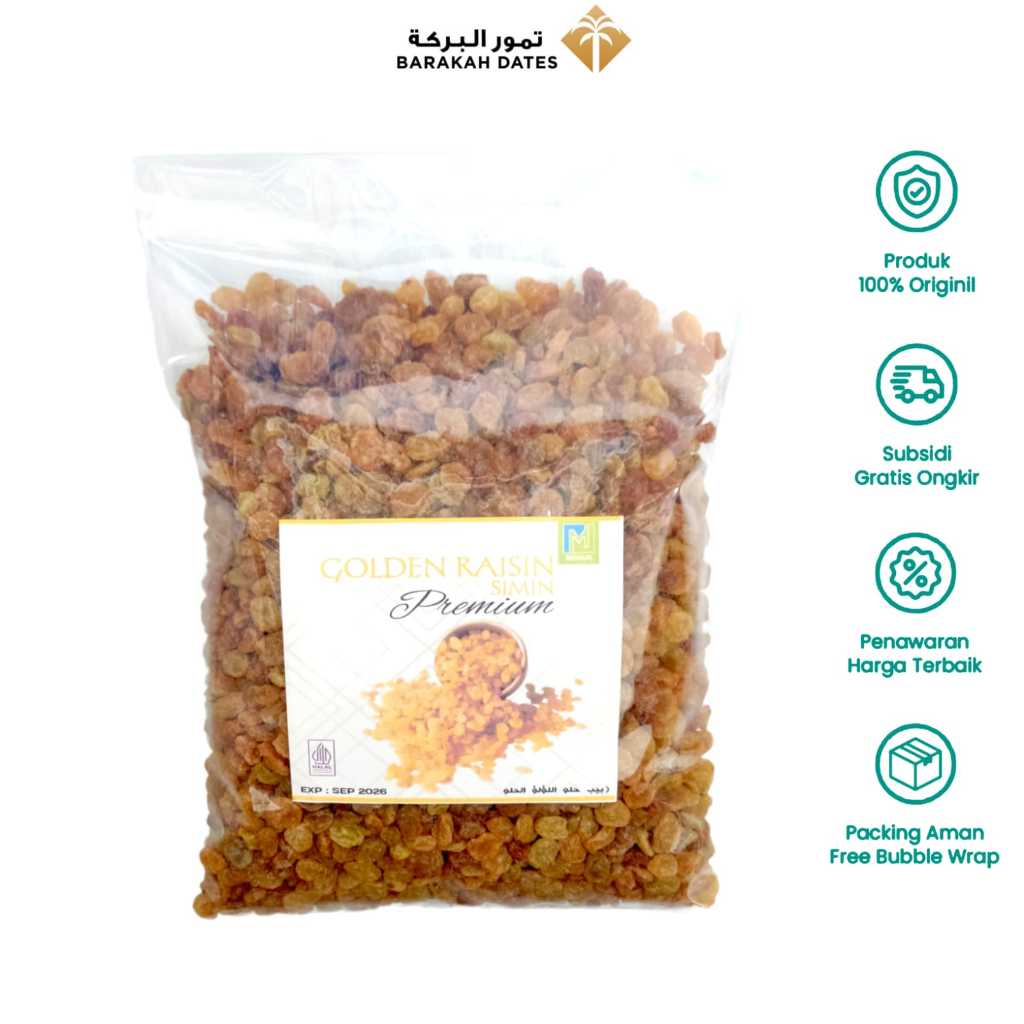 

Kismis Arab Manis Simin 1kg Golden Raisin Simin