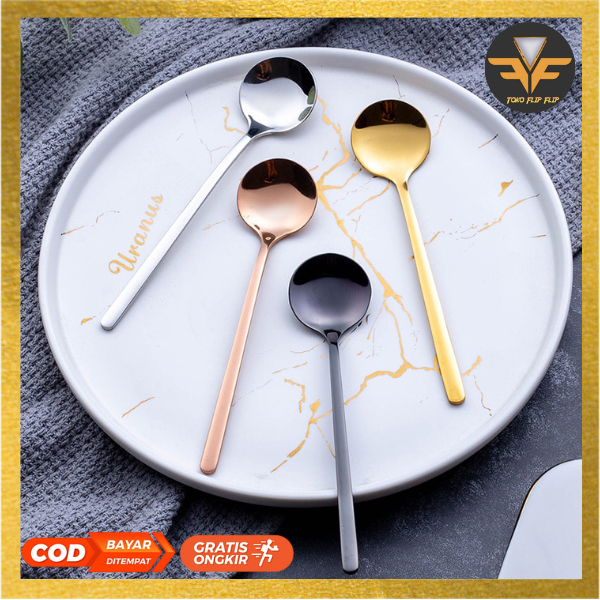 SENDOK KOREA KECIL / Sendok Teh Kopi Stainless Steel / Sendok Makan Korea Bulat