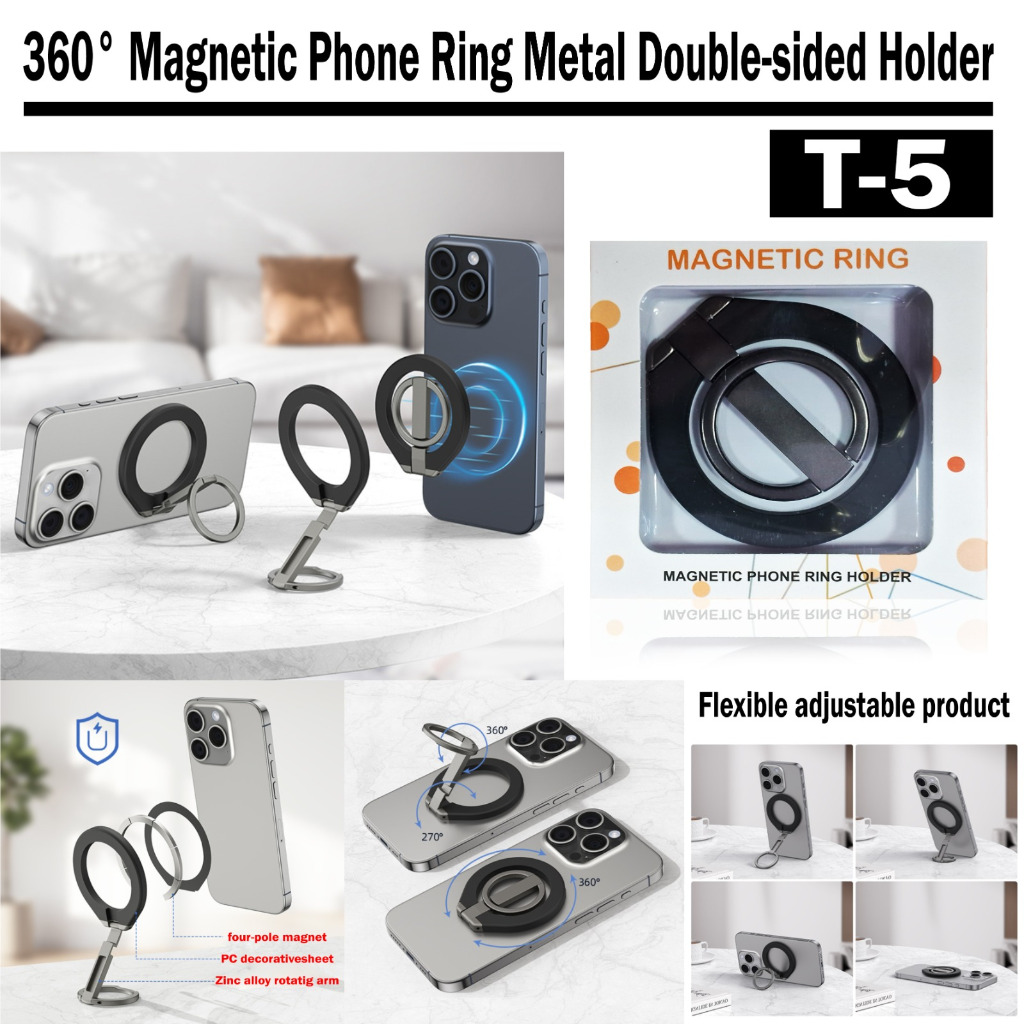 Ring Magnetic / Ring Holder Magnetic HP Double Sided Stand Holder HP Bahan Metal T-5