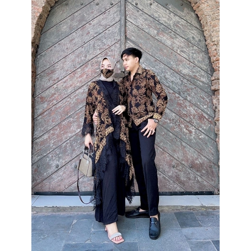 SET COUPLE BATIK OUTER ASOKA DAUN + KEMEJA