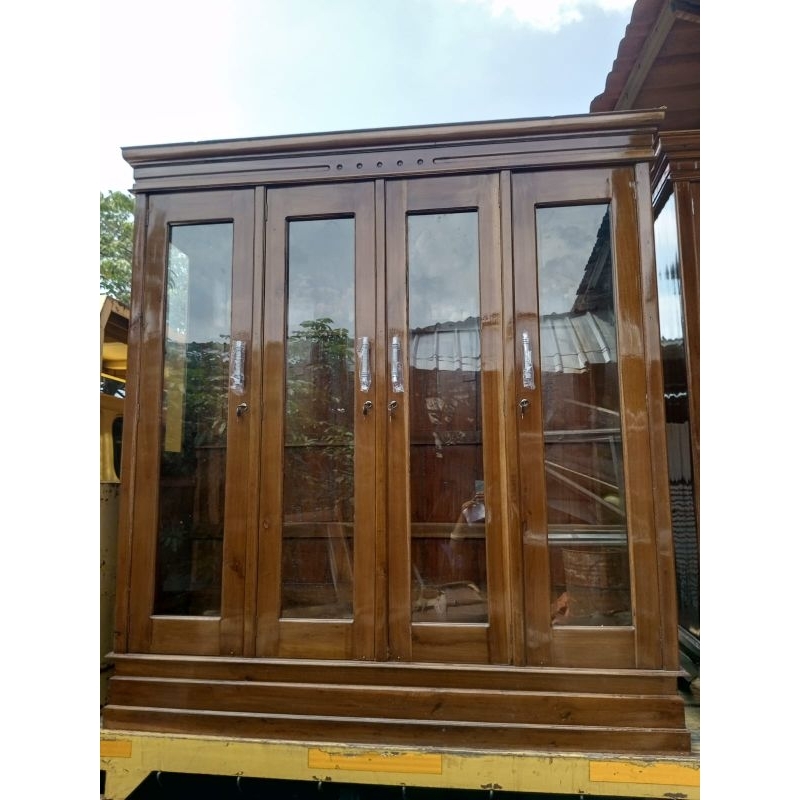 lemari pakaian gamis 4 pintu kayu jati/candra furniture