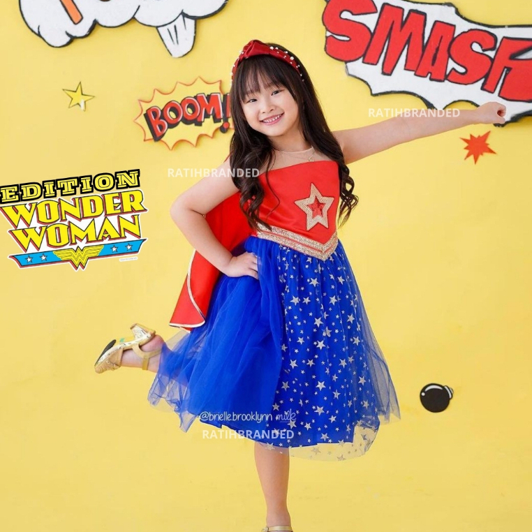 Dress Party Balloon baju pesta anak perempuan cantik motif wondr women model terbaru Original Promo