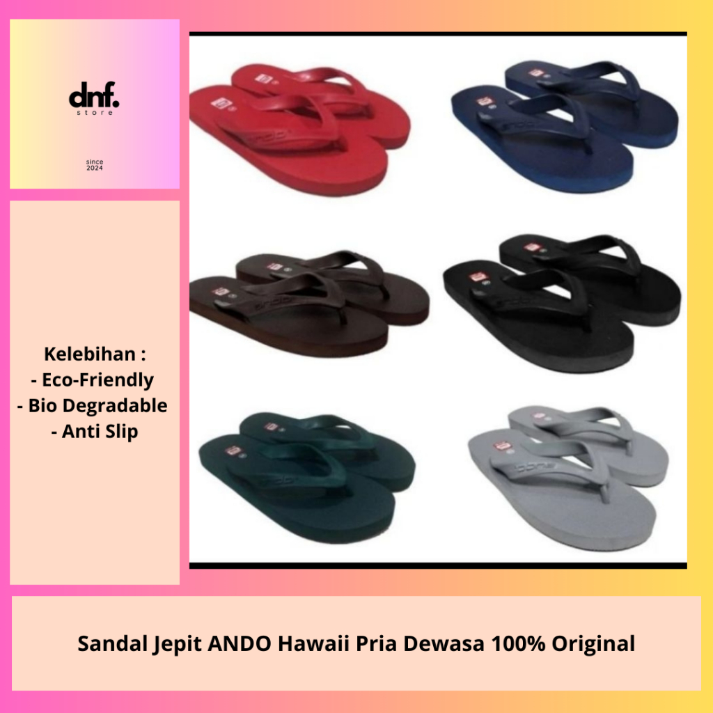 Sendal Jepit Ando Hawaii 100% Original | Sendal Hawaii | Sendal Ando Pria