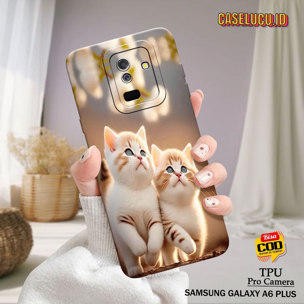 Casing Hp Samsung A6 Plus Terbaru - Case Lucu - Case Samsung A6 Plus - Fashion Case Kucing - Soft Ca