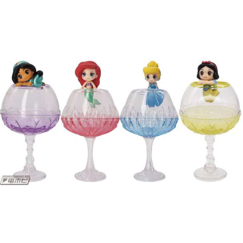 (SEALED) Takara Tomy Gacha Capsule Gashapon Disney Princess Chokonto Glass Beverage Drink Princess J