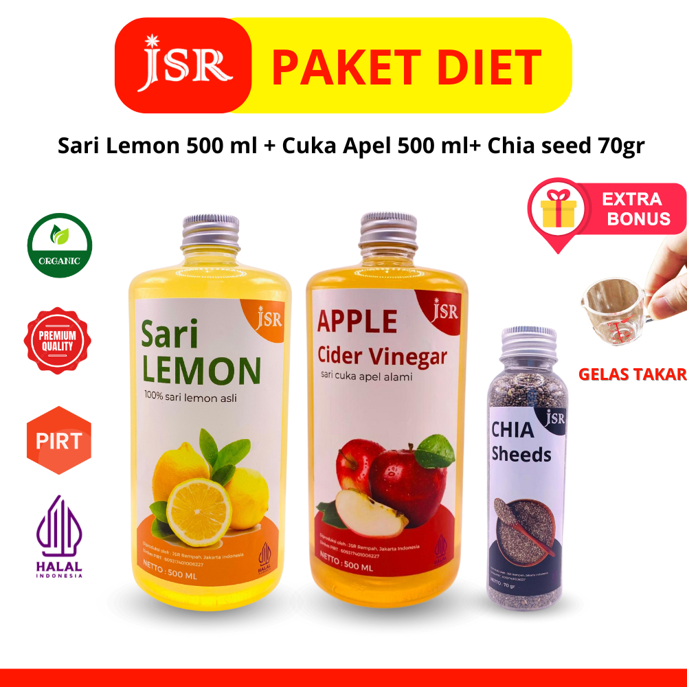 

JSR Rempah Paket Hemat Sari Lemon dan Cuka Apel 500 ml dan Chia Seeds