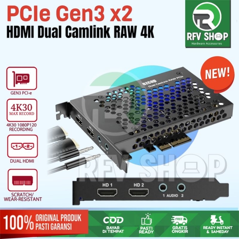 EZCAP 365 PCIE Gen3 DUAL CHANNEL HDMI CAMLINK RAW 4K PCI E VIDEO CAPTURE CARD